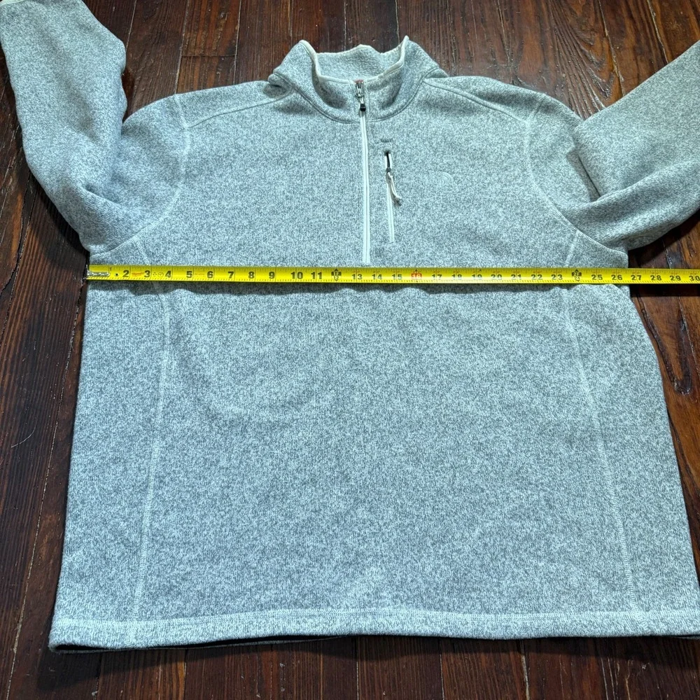 North Face Sweater Mens 2XL Heather‎ Gray 1/4 Zip Pullover Fleece Gropcore